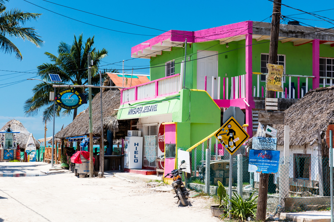 ISLA HOLBOX, MEXICO - April 28, 2018: Isla Holbox Is a Car-Free